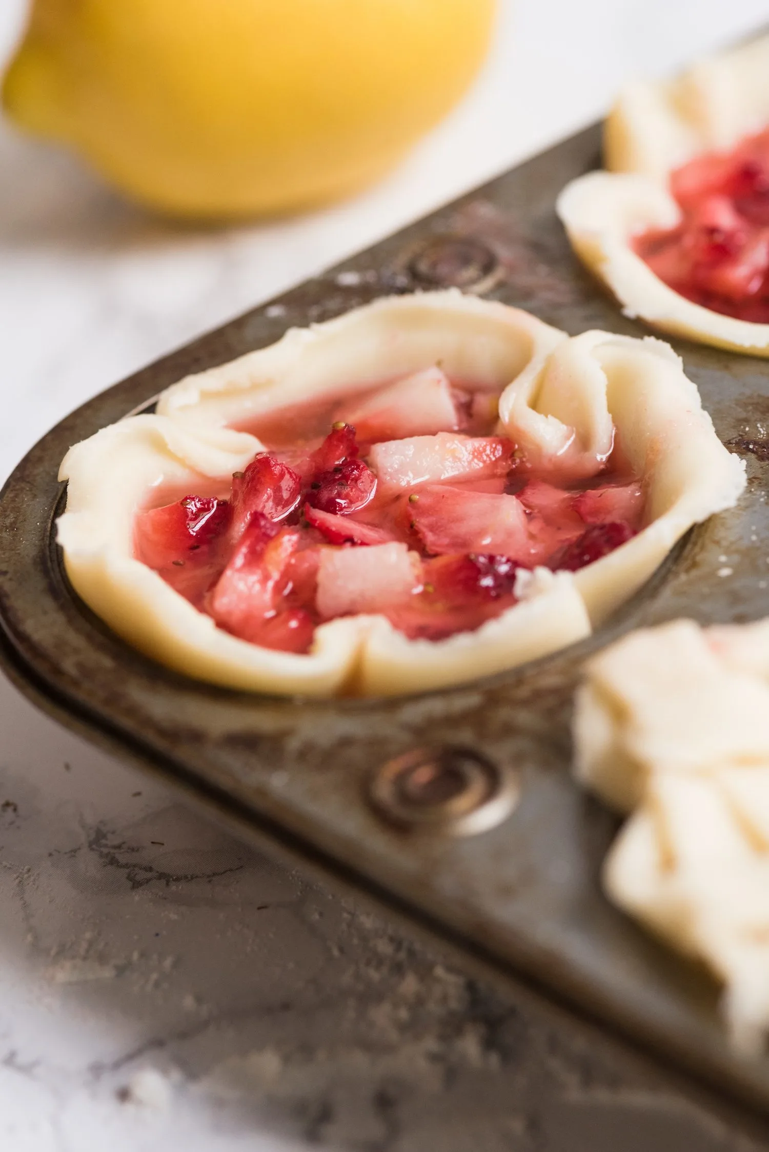 Mini Strawberry Pies in a Muffin Tin | Click through for entertaining tips, recipes, party ideas, cocktail recipes and more from @cydconverse