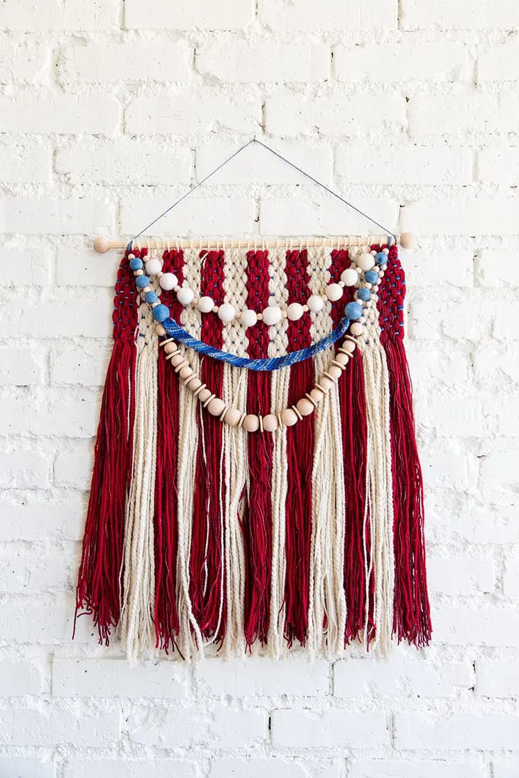 Red, White and Blue American Flag Weaving | 4th of July decorations, 4th of July party ideas and more from @cydconverse