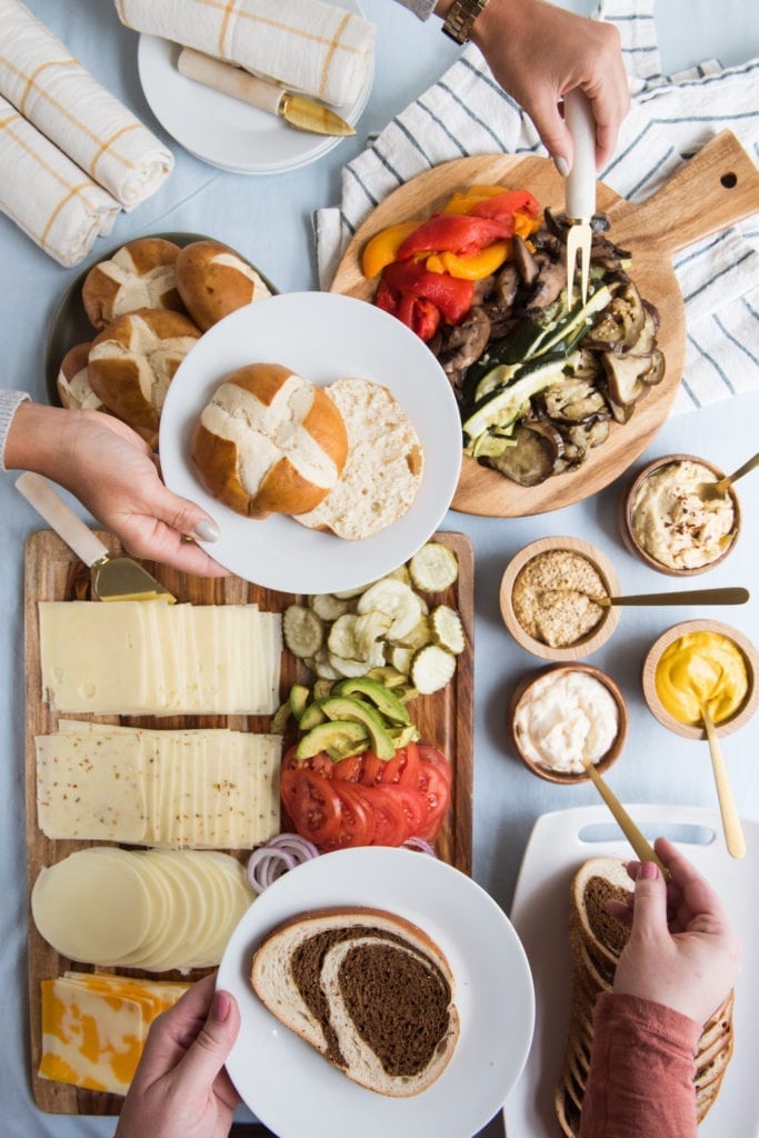 Click through for easy entertaining ideas like this no-cook sandwich board!