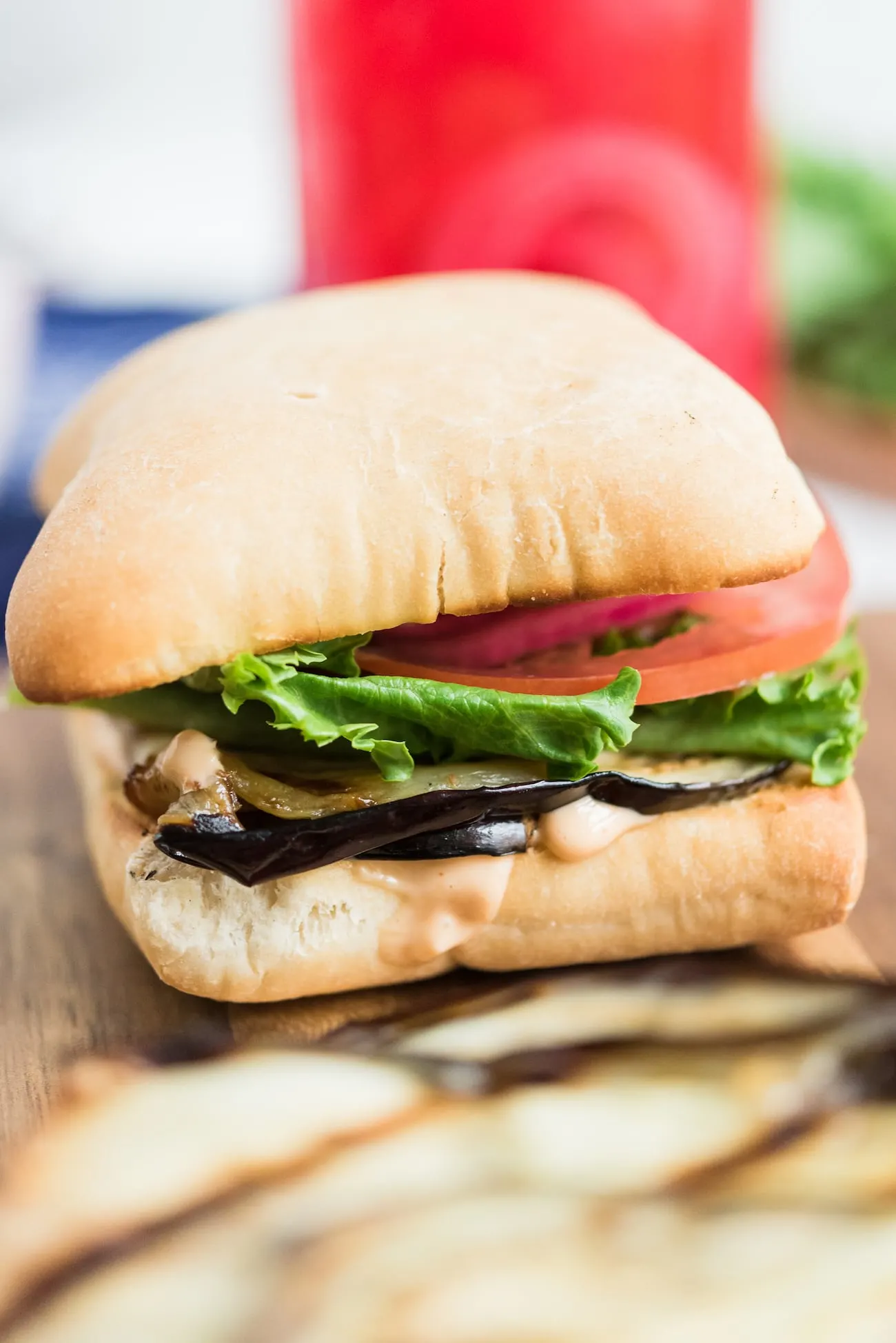 Grilled Eggplant Recipes: Grilled Eggplant Sandwiches with Easy Red Pickled Onions from entertaining blog @cydconverse