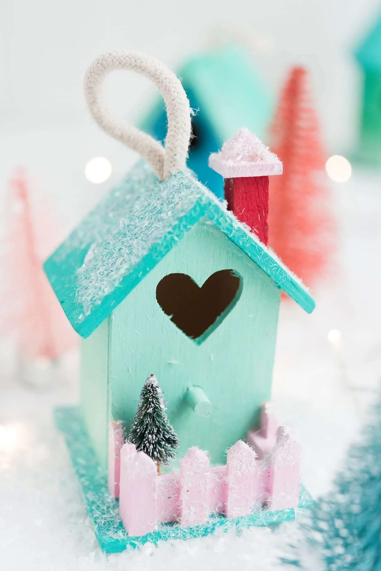 Download Diy Mini Birdhouse Christmas Village Ornaments The Sweetest Occasion PSD Mockup Templates