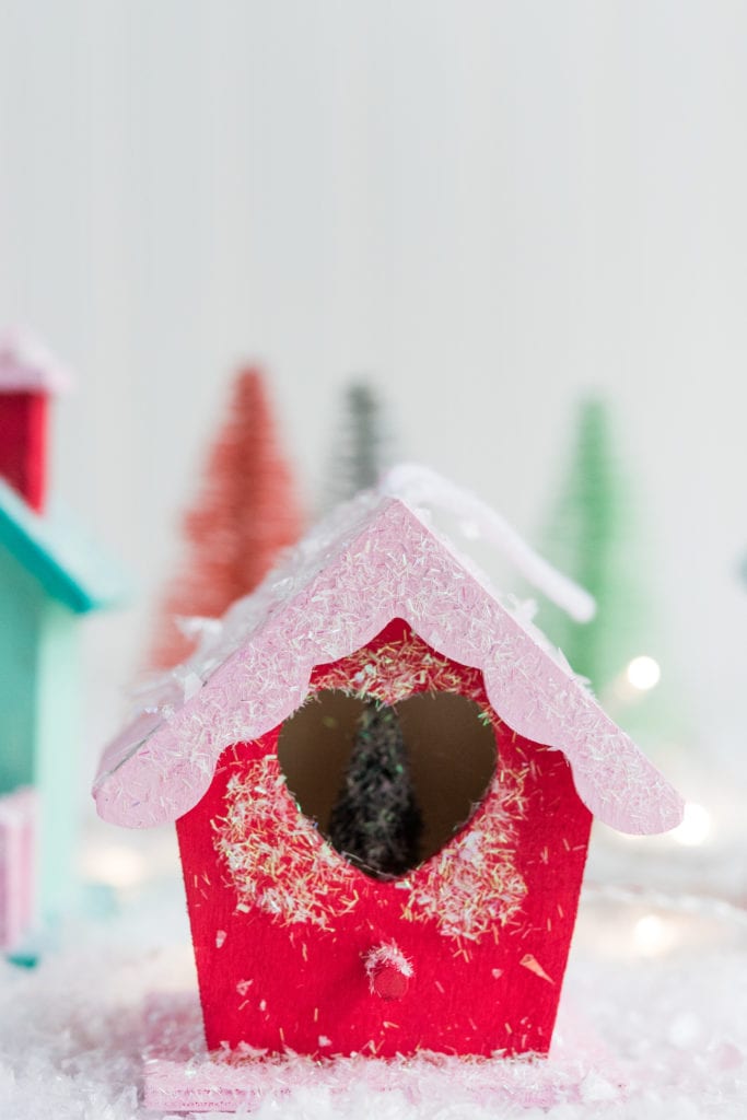 DIY Mini Birdhouse Christmas Village Ornaments - The Sweetest Occasion