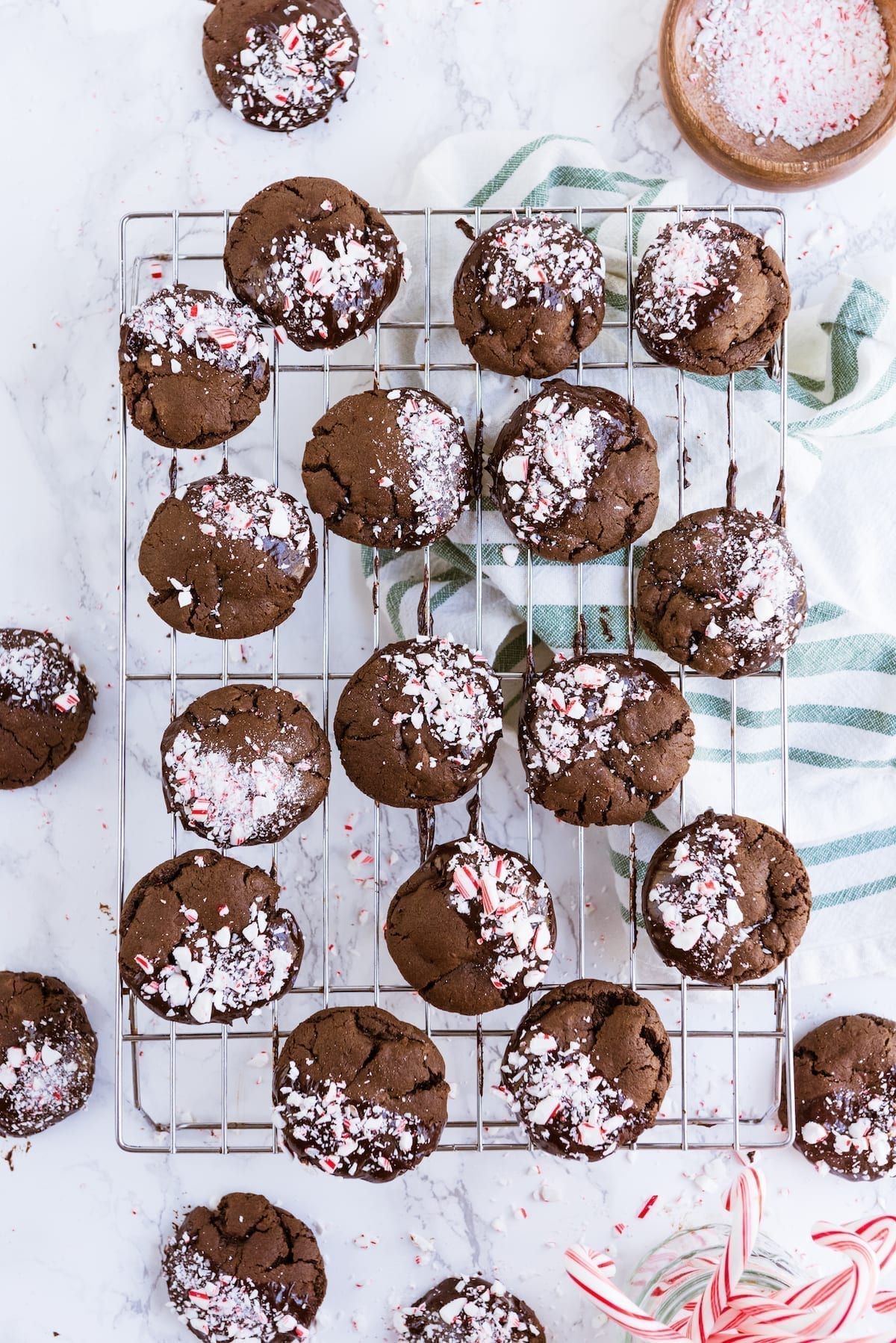 Fudge Dipped Double Chocolate Peppermint Cookies | Christmas cookie recipes, Christmas cocktails, Christmas party ideas and more from entertaining blog @cydconverse