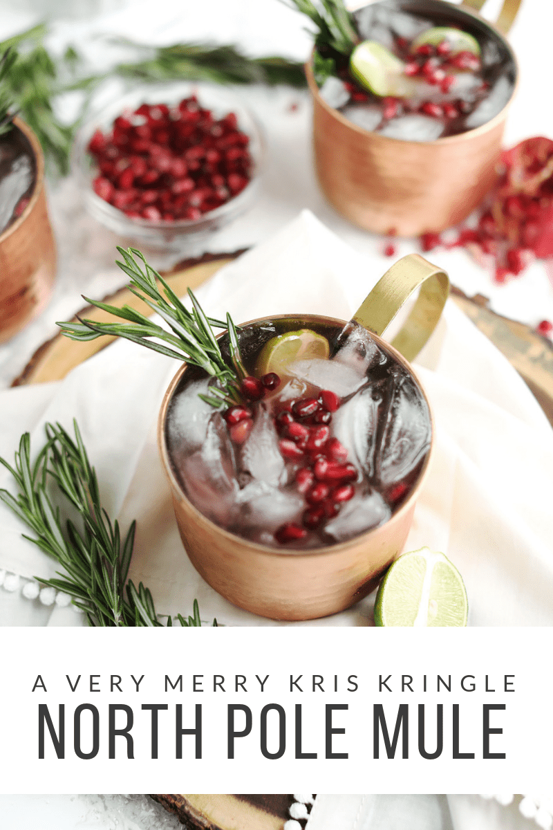 A Kris Kringle North Pole Moscow Mule | Christmas cocktails, Christmas recipes and Christmas party ideas from entertaining blog @cydconverse