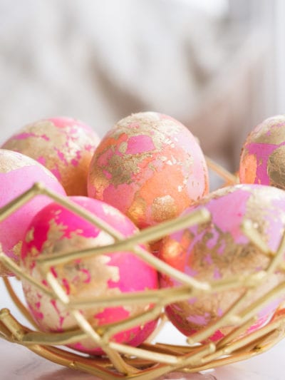 DIY Gold Leaf Shaving Cream Easter Eggs thumbnail