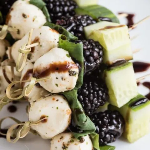 Blackberry Cucumber Caprese Skewers