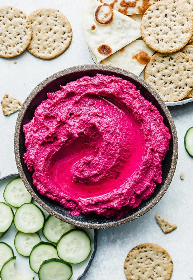 Party Appetizers: Beet Hummus Recipe (An easy summer appetizer!)