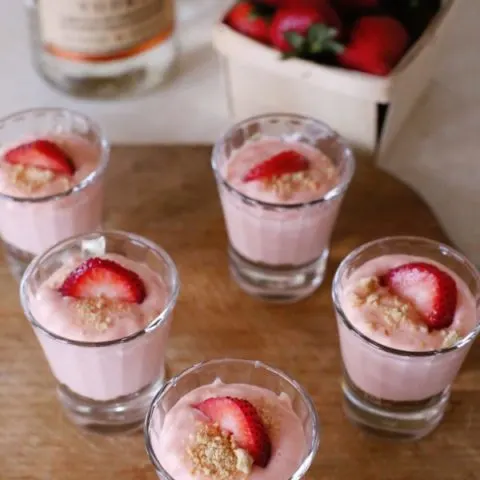 Strawberry Cheesecake Pudding Shots