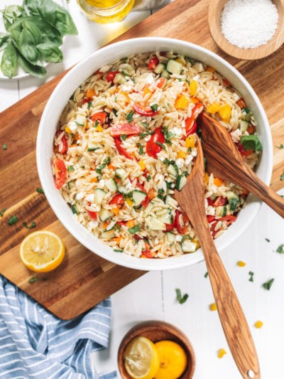 Mediterranean Orzo Salad with Feta thumbnail