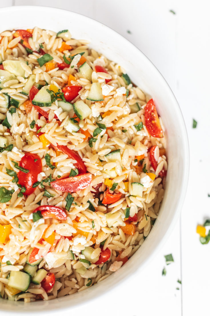 Mediterranean Orzo Salad With Feta - The Sweetest Occasion