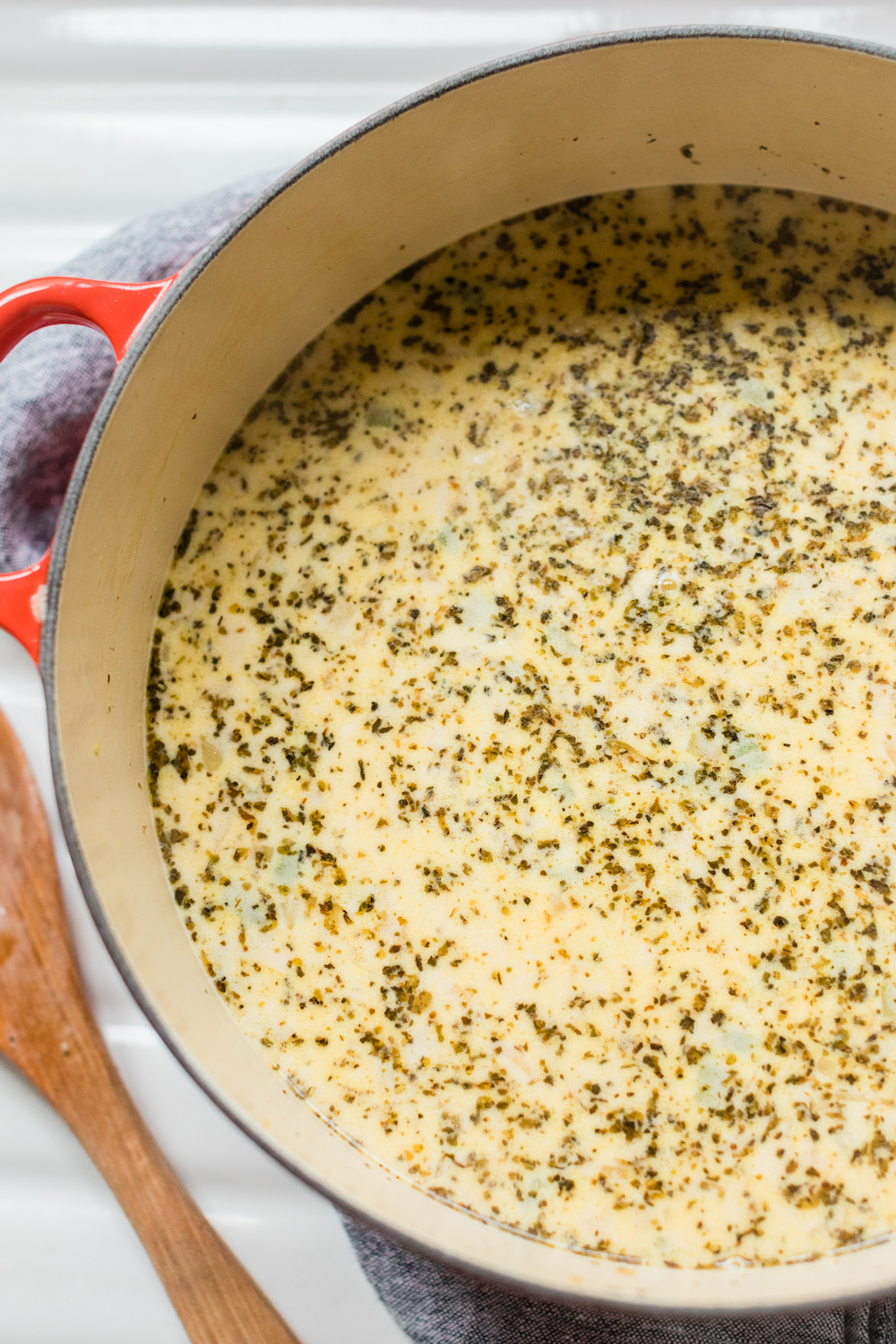Making Tortellini Soup