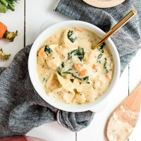 Creamy Tortellini Soup with Spinach - The Sweetest Occasion