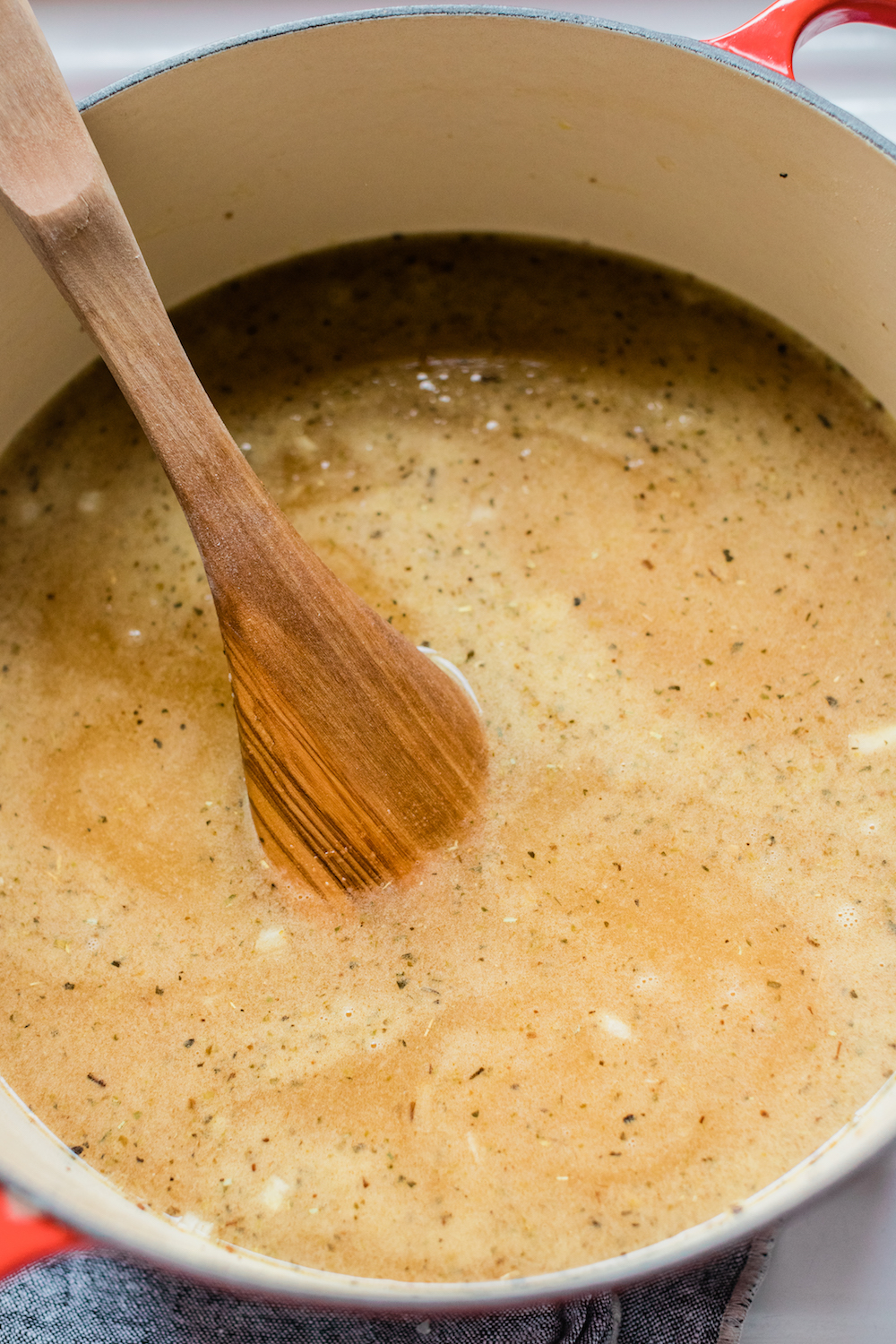 Making Tortellini Soup