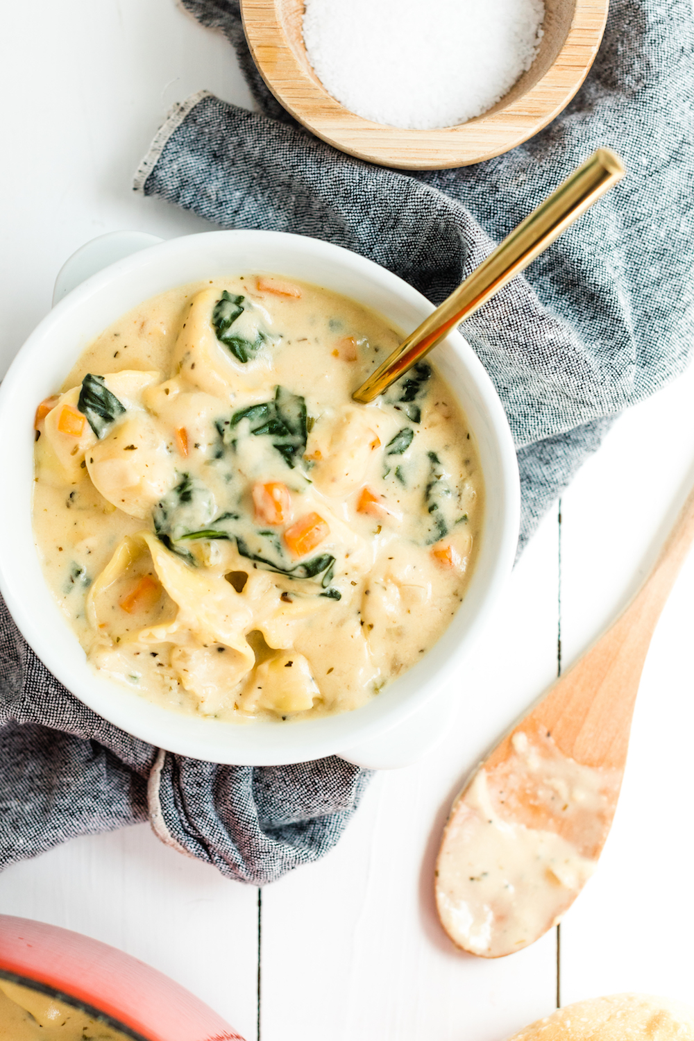 Creamy Tortellini Soup with Spinach