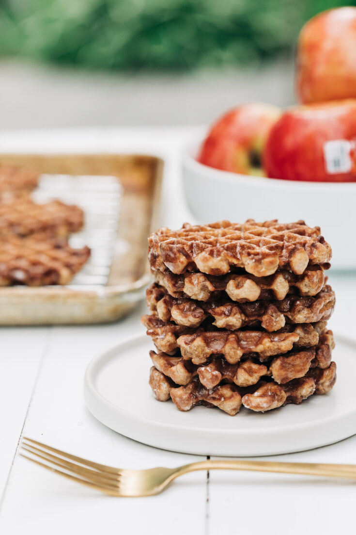 Glazed Apple Fritter Waffles Recipe - The Sweetest Occasion